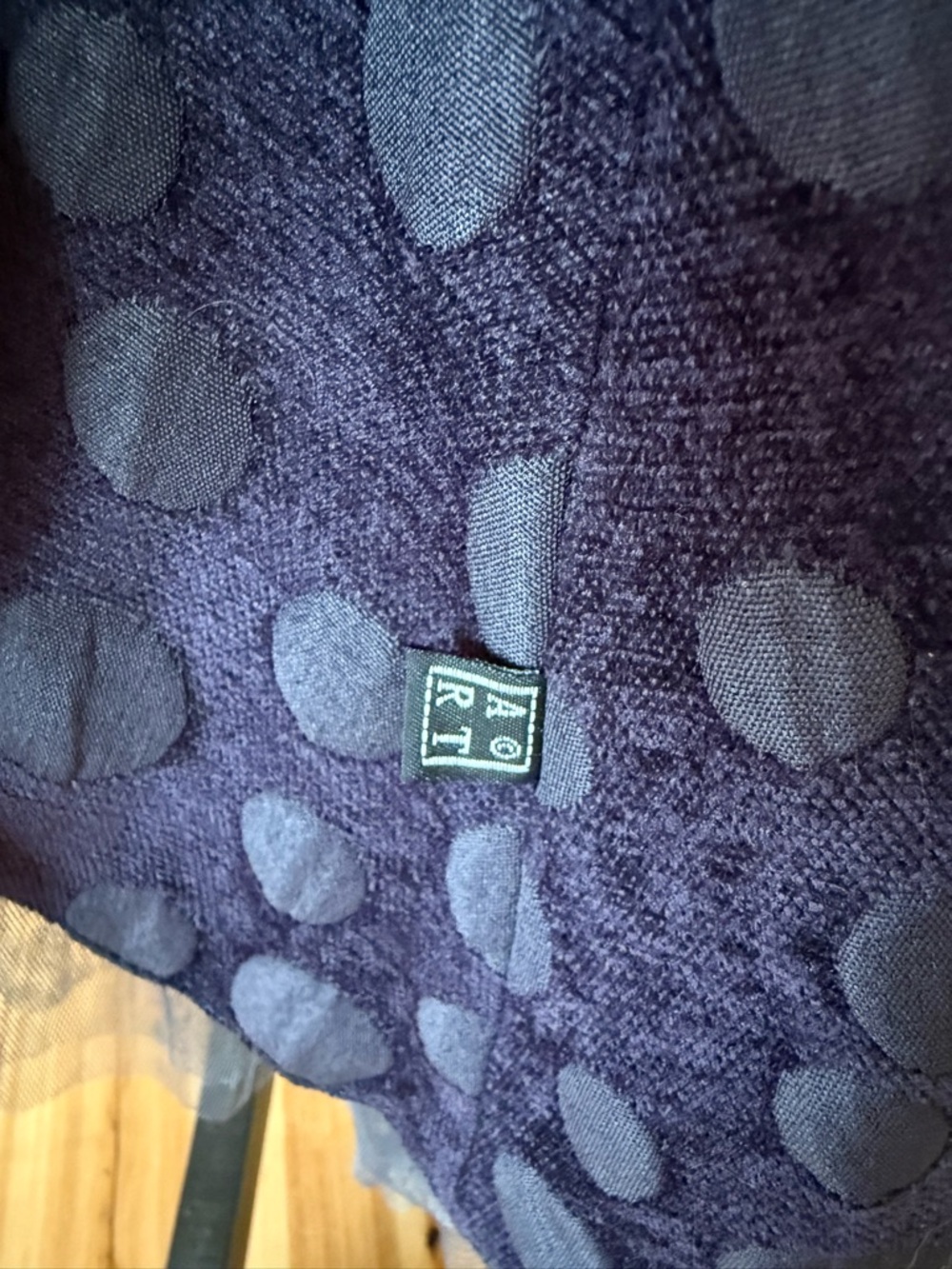 NWT Polka Dot Midi Skirt with Tulle Hem dark blue/purpley - Picture 7 of 9